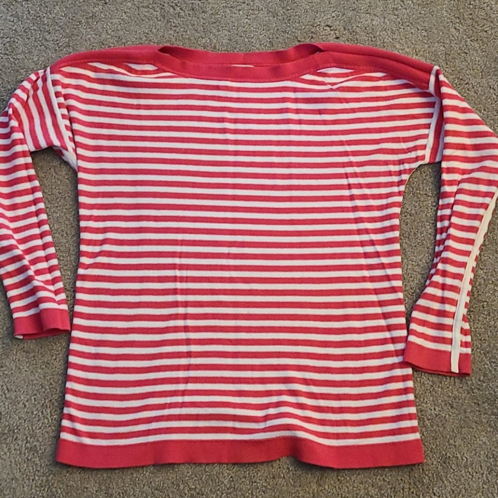 Pink and White striped sweater